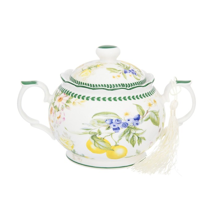 Сахарница 380 мл, 15,5 х 10 х 10 см, "Лимоны", фарфор