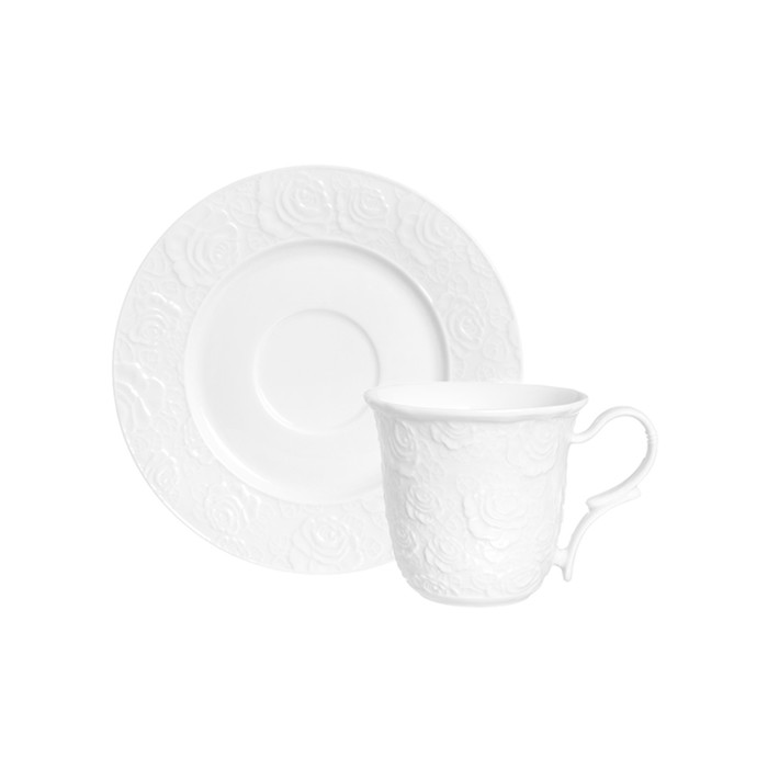 Чайная пара, 2 предмета, 210 мл, "Белые розы"