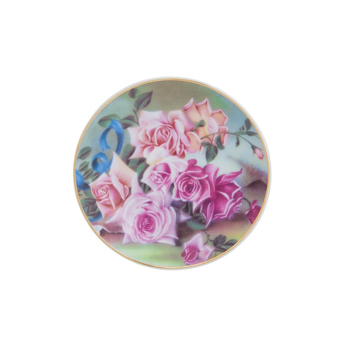 Тарелка декоративная, 10 х 10 х 2 см, "Розы", подставка