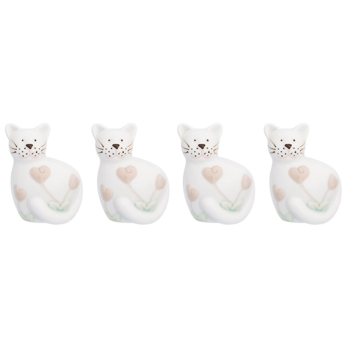 Фигурка декоративная 4 предмета, 5,2 х 4,5 х 7 см, "Котята с сердечками"