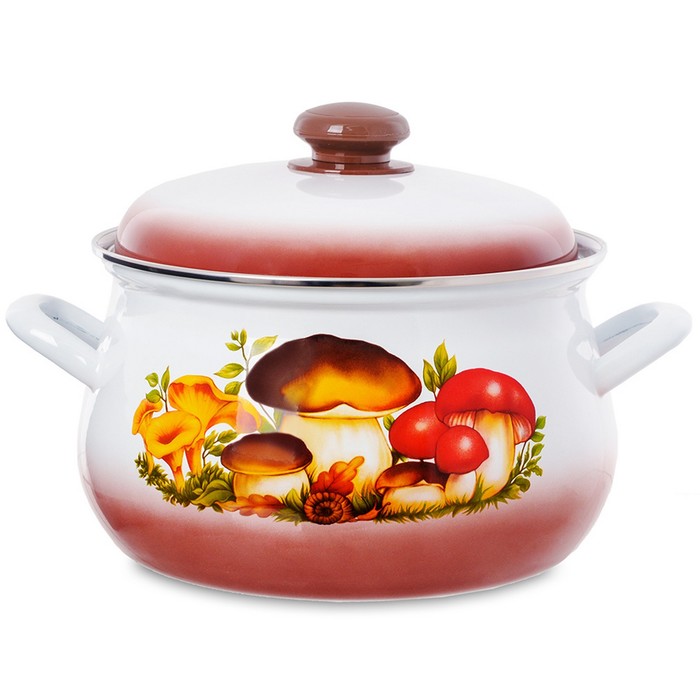 Кастрюля 4,5 л "Грибы" грушевидная