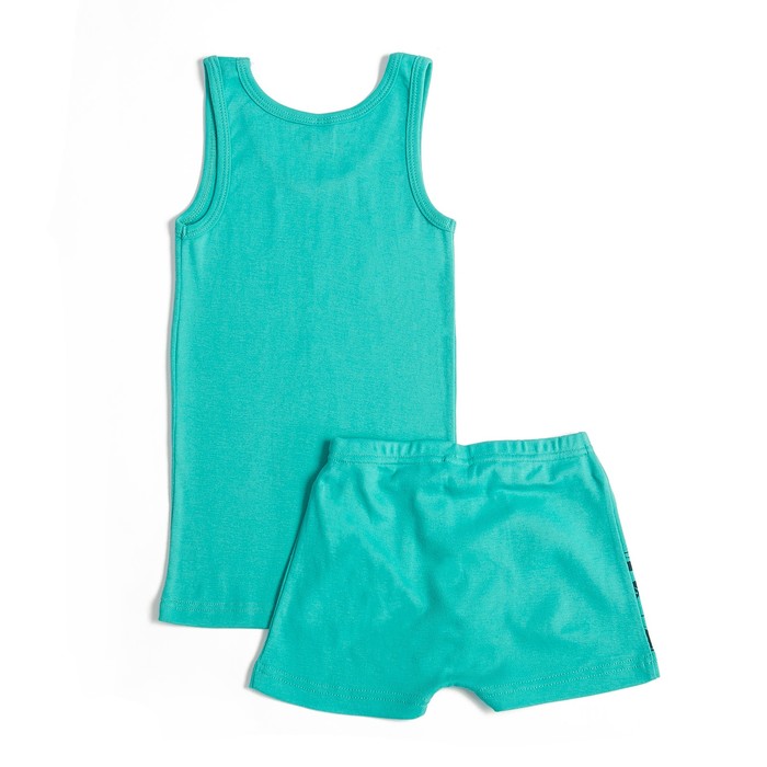Комплект для мальчика (майка,трусы-боксеры), рост 140 см, цвет бирюзовый 3229