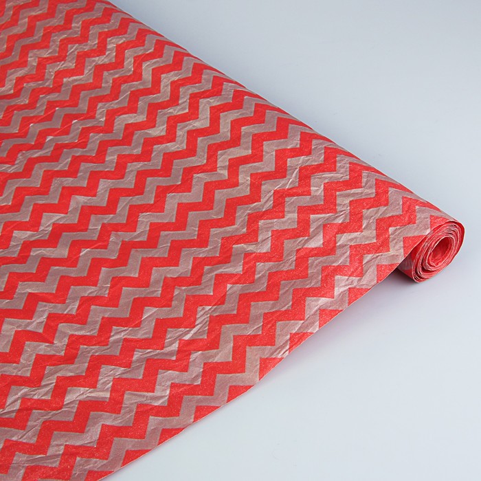 Бумага "Эколюкс" двусторонняя, 0,7 х 5 м, серебро-красный