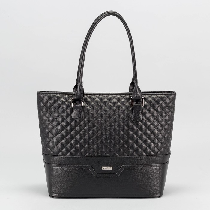 Сумка женская, 1 отдел на молнии, наружный карман, стёжка, цвет чёрный