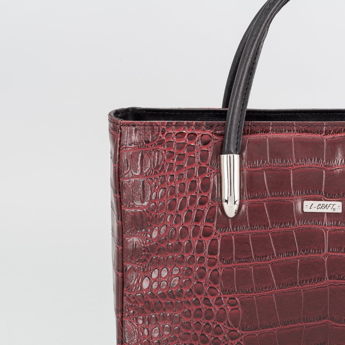Сумка женская, отдел на молнии, наружный карман, длинный ремень, крокодил красный