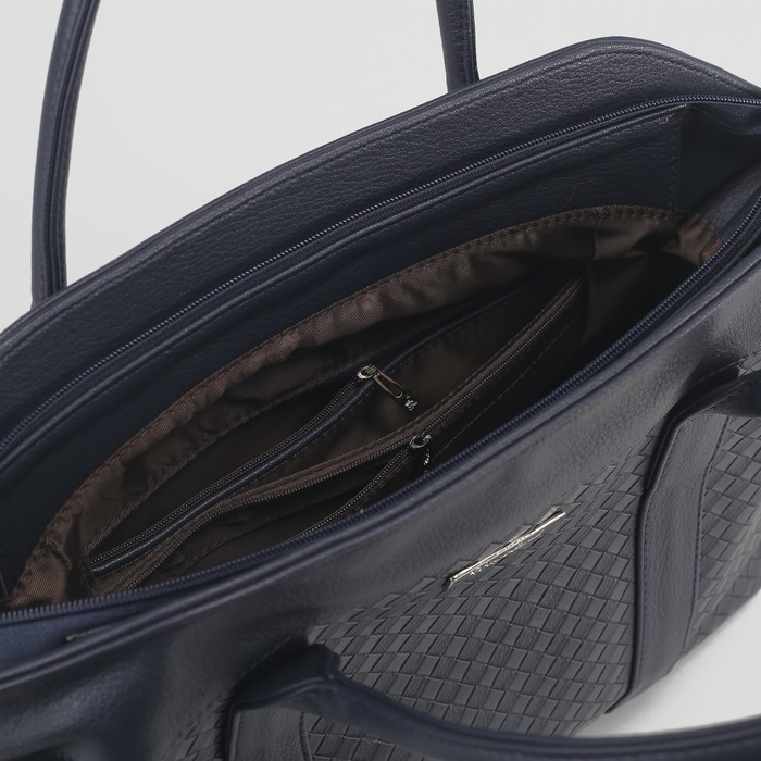 Сумка женская, отдел с перегородкой на молнии, наружный карман, цвет синий