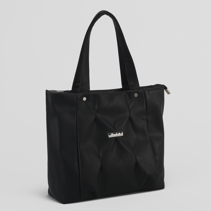 Сумка женская, отдел на молнии, наружный карман, цвет чёрный