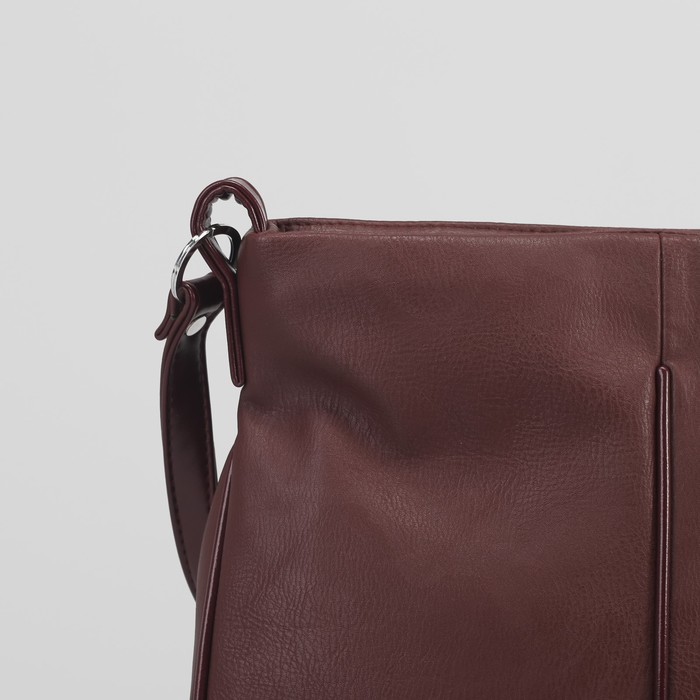 Сумка женская, отдел с перегородкой на молнии, наружный карман, регулируемый ремень, цвет бордовый