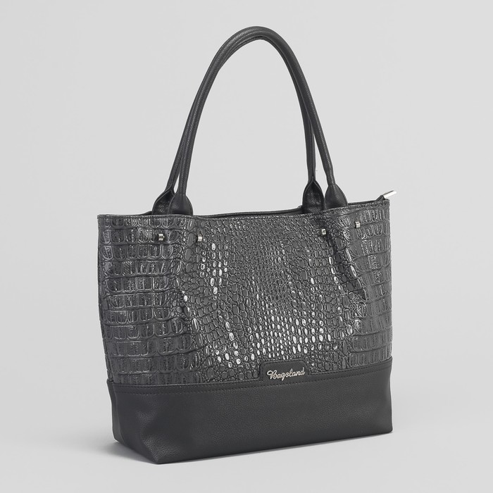 Сумка женская, 2 отдела на молнии, наружный карман, цвет чёрный/тёмно-серый