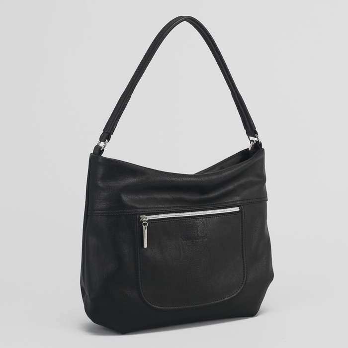 Сумка женская, отдел на молнии, наружный карман, цвет чёрный