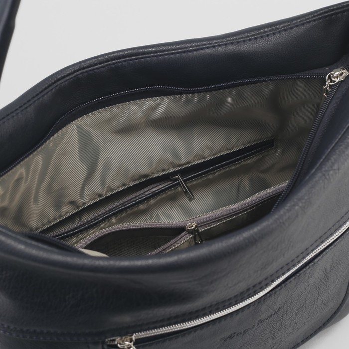 Сумка женская, отдел на молнии, наружный карман, цвет синий