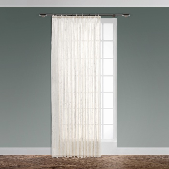 Тюль "Берна", размер 270х300 см-1 шт., шторная лента, цвет экрю