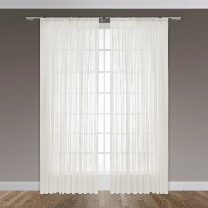 Тюль "Бирсен", размер 270х300 см-1 шт., шторная лента, цвет экрю