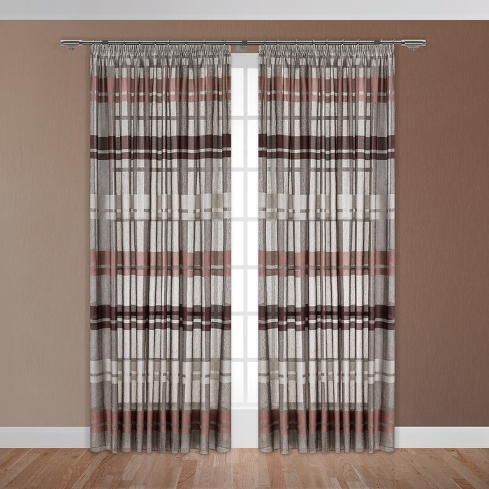 Тюль "Венсен", размер 280х300 см-1 шт., шторная лента, цвет фиолетовый