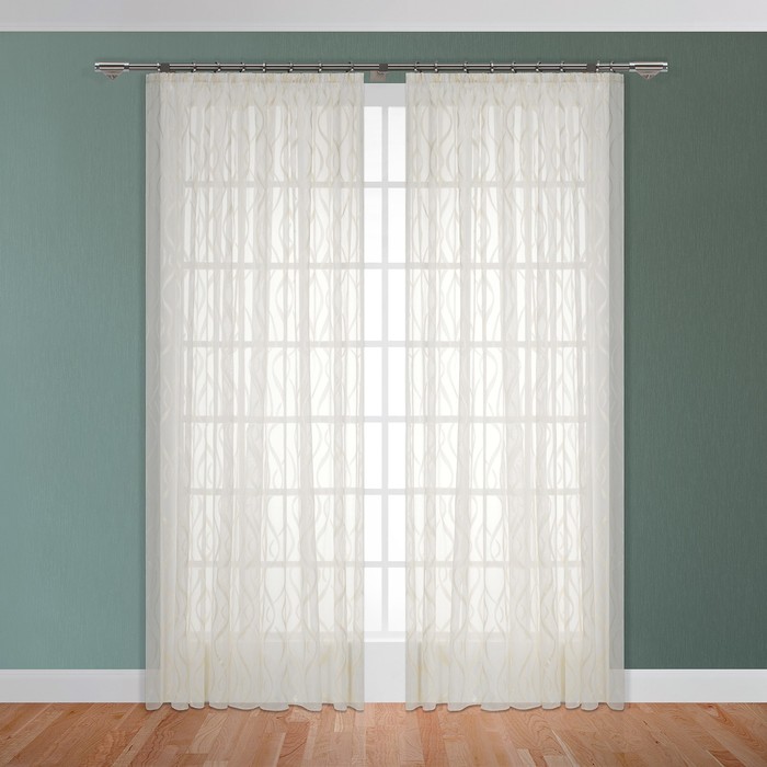 Тюль "Вивьен", размер 270х300 см-1 шт., шторная лента, цвет шампань