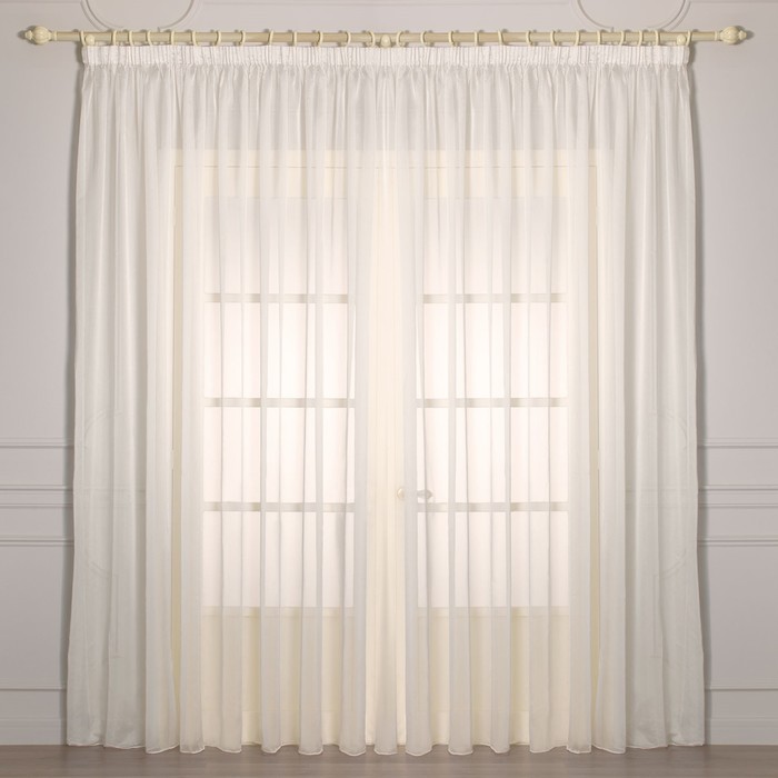 Тюль "Вуаль", размер 275х300 см-1 шт., шторная лента, цвет экрю