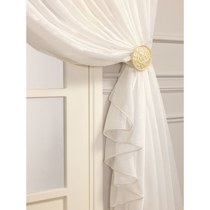 Тюль "Вуаль", размер 275х300 см-1 шт., шторная лента, цвет экрю