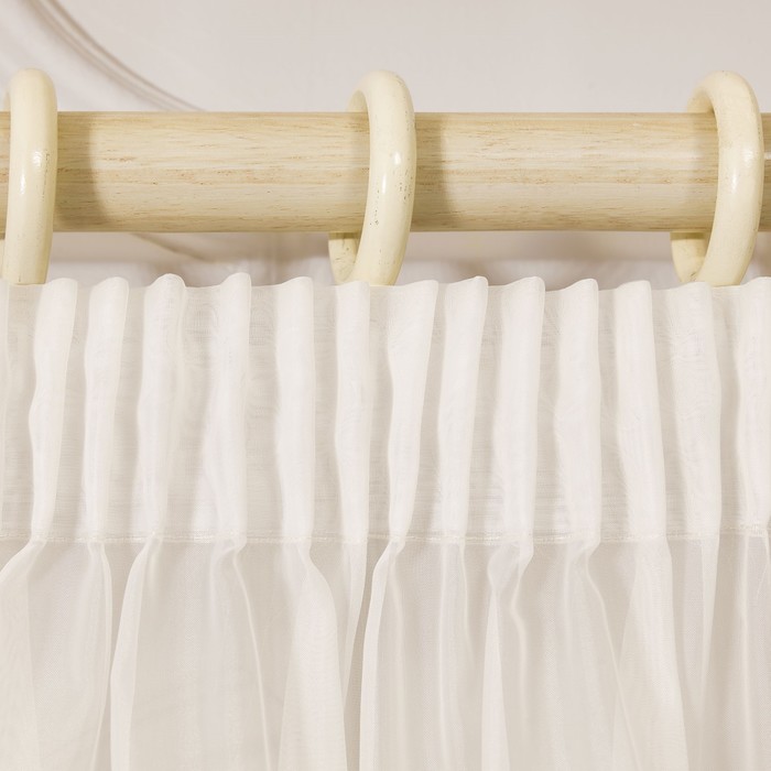 Тюль "Вуаль", размер 275х300 см-1 шт., шторная лента, цвет экрю