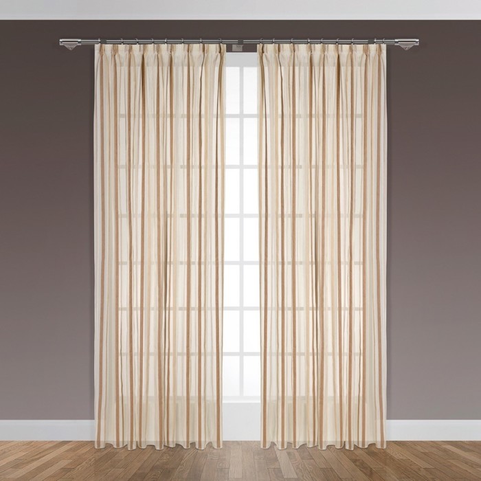 Тюль "Гвинет", размер 270х300 см-1 шт., шторная лента, цвет бежевый