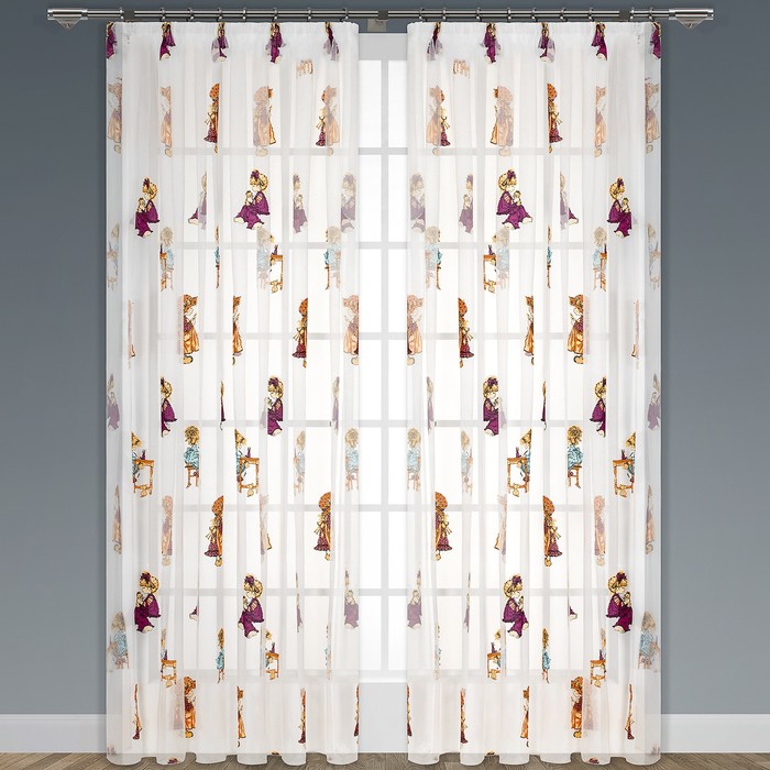 Тюль "Джейн", размер 280х300 см-1 шт., шторная лента, цвет белый