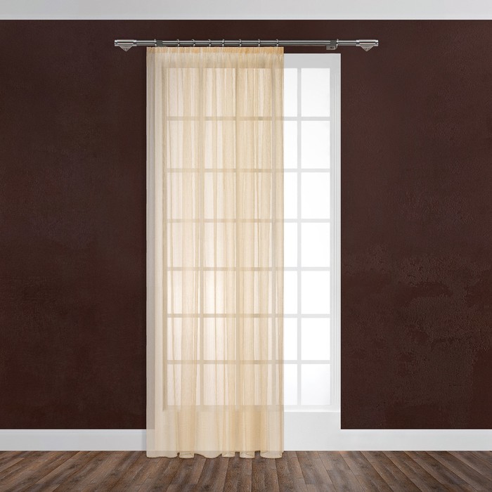 Тюль "Измир", размер 280х300 см-1 шт., шторная лента, цвет экрю