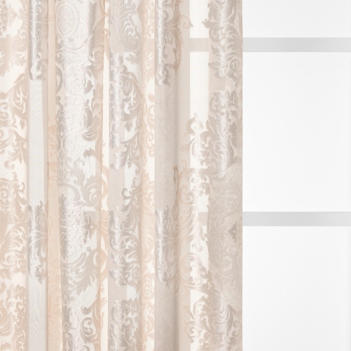 Тюль "Мадрид", размер 270х300 см-1 шт., шторная лента, цвет экрю