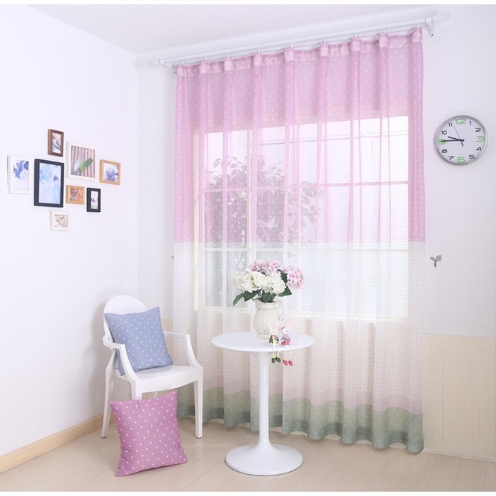 Тюль "Маре", размер 270х300 см-1 шт., шторная лента, цвет розовый