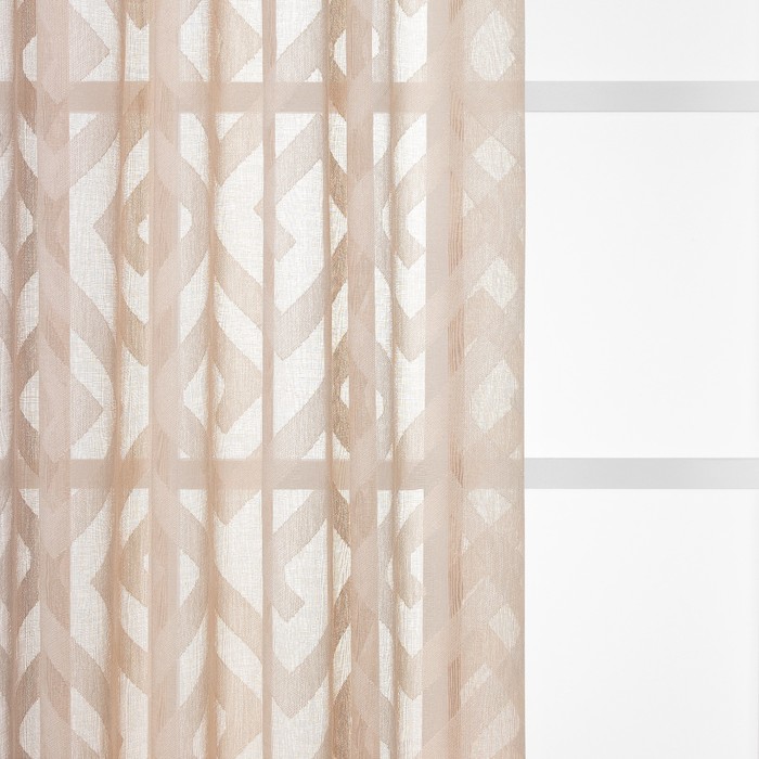 Тюль "Орио", размер 270х300 см-1 шт., шторная лента, цвет бежевый