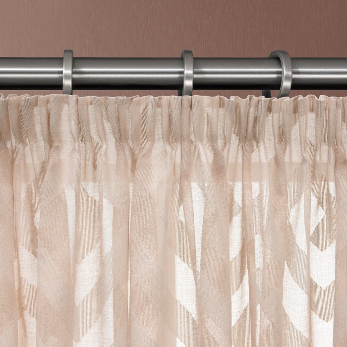 Тюль "Орио", размер 270х300 см-1 шт., шторная лента, цвет бежевый