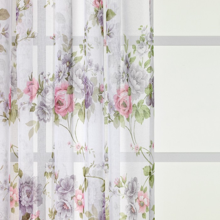 Тюль "Сиена", размер 260х300 см-1 шт., шторная лента, цвет серый