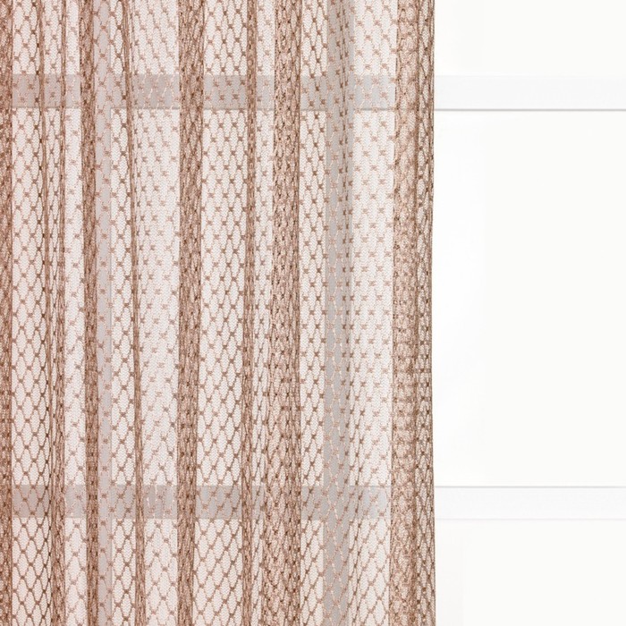 Тюль "Синай", размер 280х300 см-1 шт., шторная лента, цвет бежевый