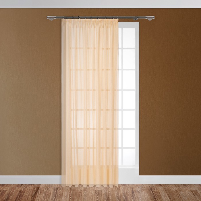 Тюль "Эмилия", размер 270х300 см-1 шт., шторная лента, цвет шампань