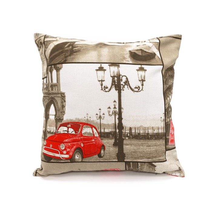 Наволочка декоративная "Италия", размер 40х40 см, цвет коричневый