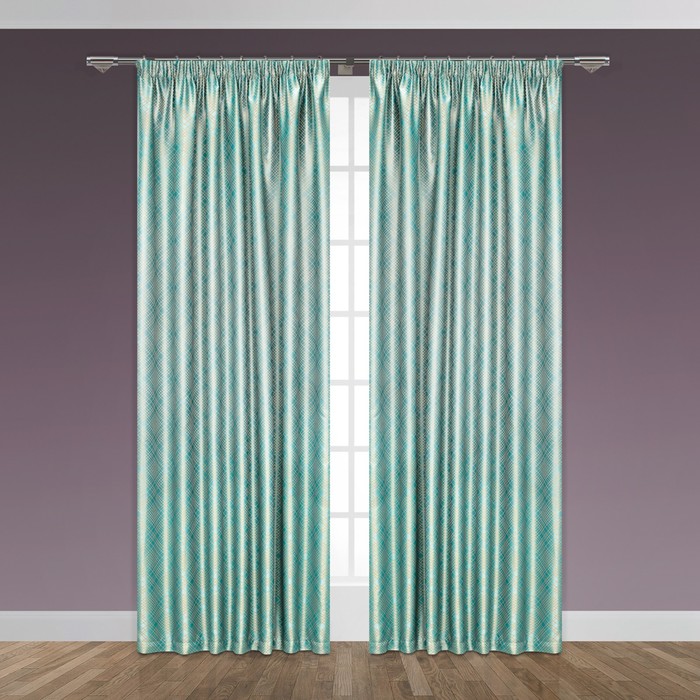 Штора "Леоне", размер 160х260 см-1 шт., цвет бирюзовый