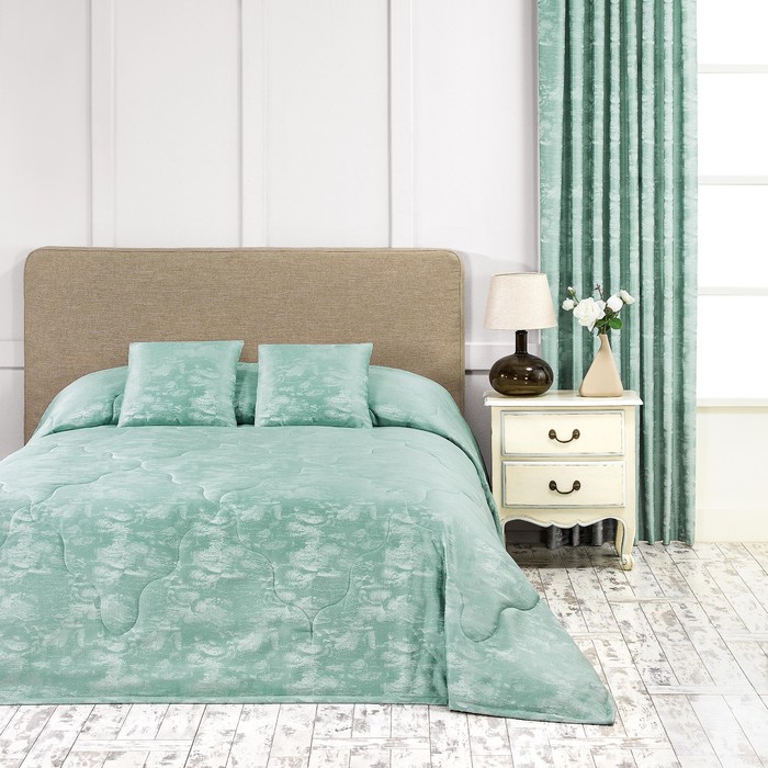 Покрывало "Пилар", размер 240х260 см, цвет бирюзовый