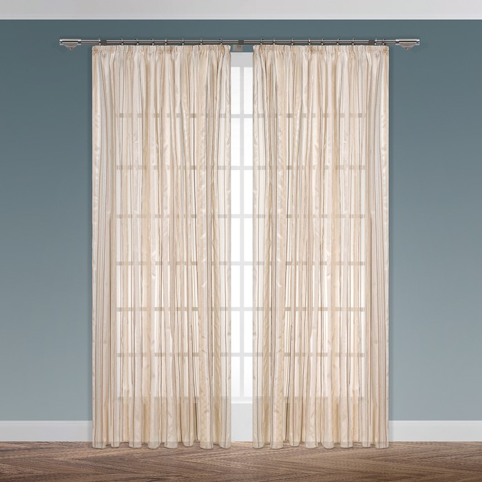 Тюль "Авеню", размер 270х300 см-1 шт., шторная лента, цвет бежевый