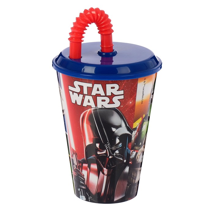 Стакан 430 мл "Звёздные войны. Классика" с соломинкой и крышкой