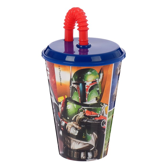 Стакан 430 мл "Звёздные войны. Классика" с соломинкой и крышкой