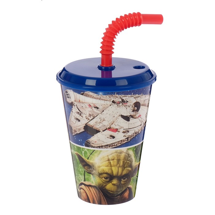 Стакан 430 мл "Звёздные войны. Классика" с соломинкой и крышкой