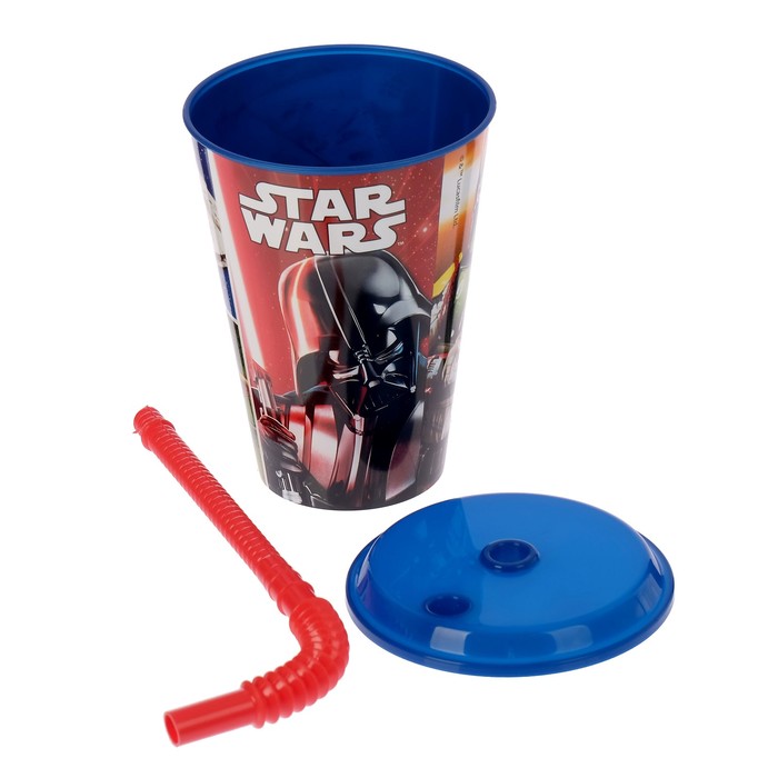 Стакан 430 мл "Звёздные войны. Классика" с соломинкой и крышкой