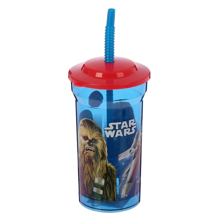 Стакан 460 мл "Звёздные войны. Классика" с соломинкой и крышкой, прозрачный