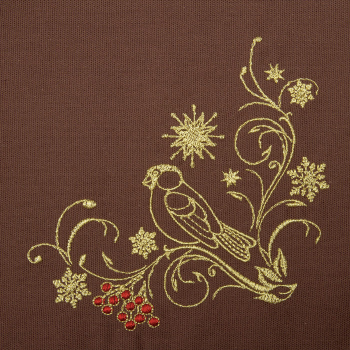 Набор салфеток "Этель" Снегири, 40х40 цвет шоколад, 2 шт, с ВМГО хл, 200 гр/м²