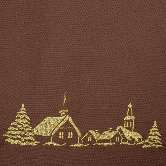Набор салфеток "Этель" Рождественская деревня, 40х40 цвет шоколад, 2 шт, с ВМГО хл, 200 гр/м²