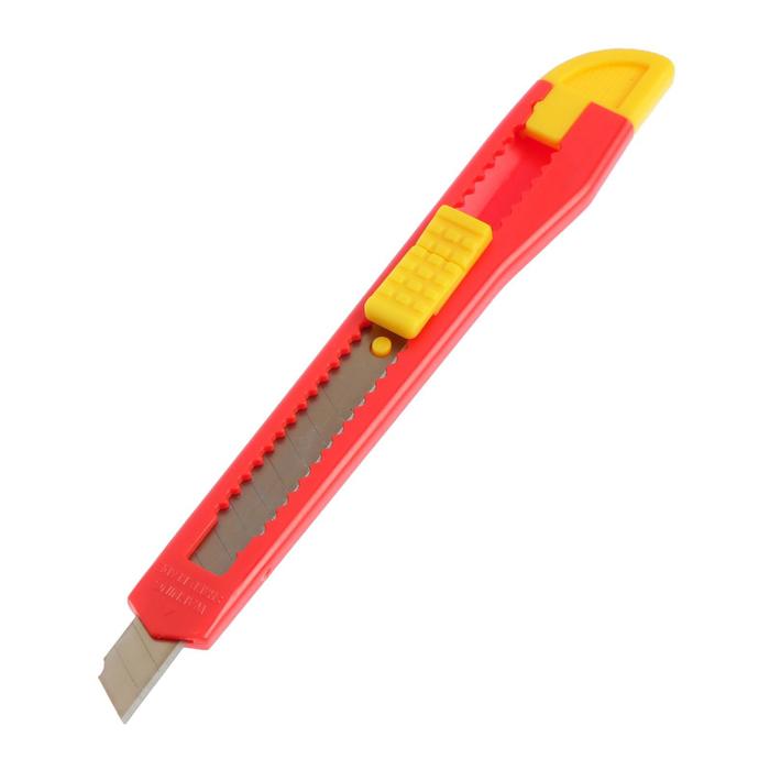 Нож универсальный Hobbi, корпус пластик, квадратный фиксатор, автоблокировка, 9 мм