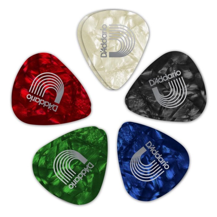Медиаторы Planet Waves 1CAP6-100 Assorted Pearl , 100шт, целлулоид, толстые, перламутровые