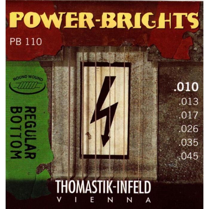 фото Струны для электрогитары thomastik pb110 power-brights regular bottom 10-45