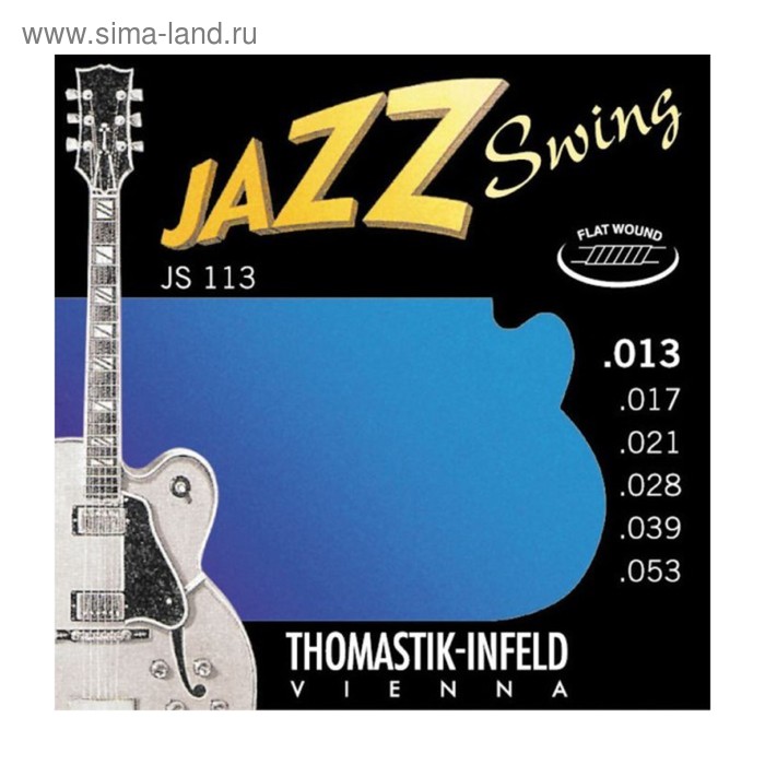 Струны для акустической гитары Thomastik JS113 Jazz Swing Medium, сталь/никель, 13-53 струны для акустической гитары thomastik js113 jazz swing medium сталь никель 13 53