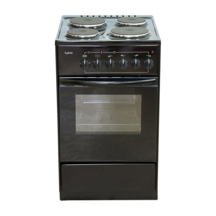 Плита электрическая Лысьва ЭП 411 М2С, 4 конф., 57 л, эмаль, без гриля, черная