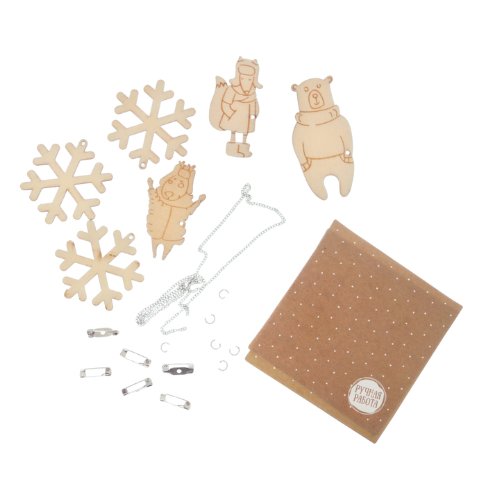 Брошь деревянная «Морозное утро», набор для создания, 8 × 8 × 1,5 см 2474230