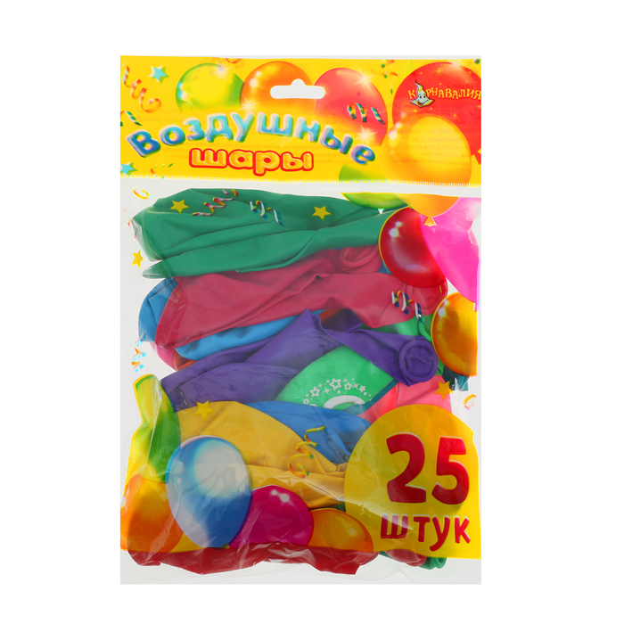 Шар воздушный 12" "Цифра 5", набор 25 шт., МИКС